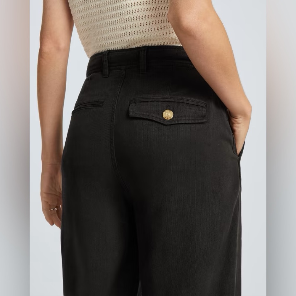NEW Everlane Womens The TENCEL™ Relaxed Chino Pants Soft Slouchy Black 6 - Picture 5 of 16